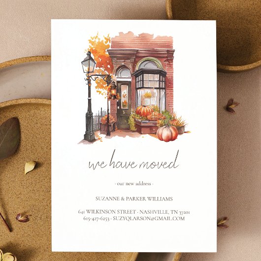 Herfst voordeur bewegende aankondiging