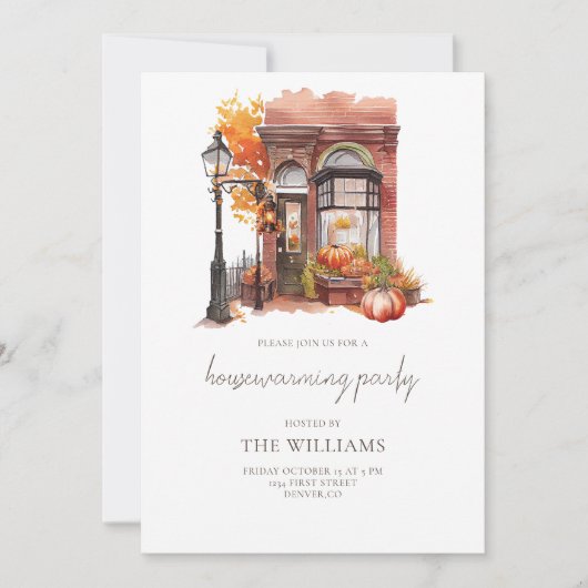Herfst Voordeur Housewarming party Kaart (Voorkant)