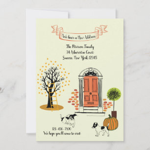 Herfst Voordeur Verhuis Aankondiging