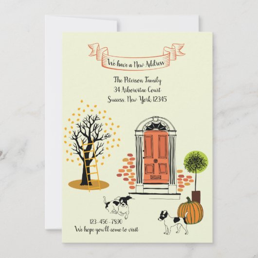 Herfst Voordeur Verhuis Aankondiging (Voorkant)