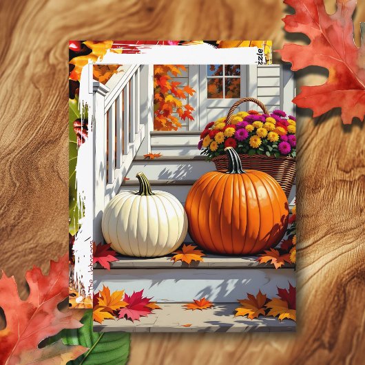  Herfst voorste stappen | Fijne Thanksgiving Briefkaart