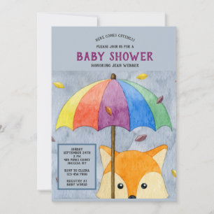 Herfst Vos Baby Shower Uitnodiging