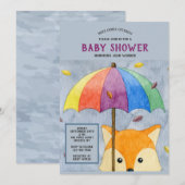 Herfst Vos Baby Shower Uitnodiging (Voorkant / Achterkant)