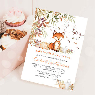 Herfst Vos Baby Shower Uitnodiging