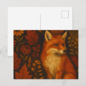 Herfst Vos Kunstposter - Herfst Bos Briefkaart (Voorkant / Achterkant)