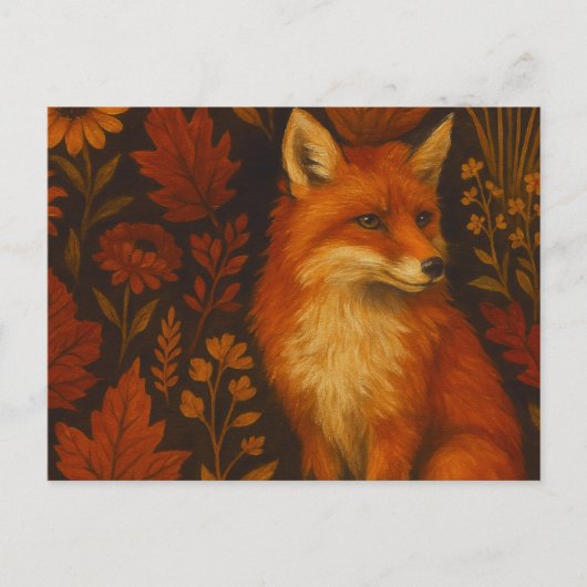 Herfst Vos Kunstposter - Herfst Bos Briefkaart (Voorkant)
