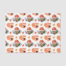 Herfst Vos Paddenstoel (Ontwerp 32 Geel/Oranje Ser Tissuepapier