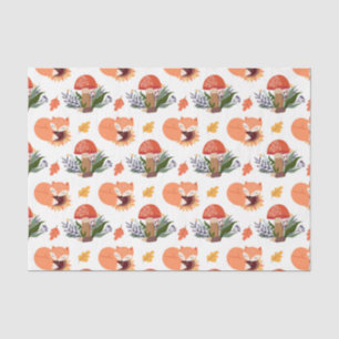 Herfst Vos Paddenstoel (Ontwerp 32 Geel/Oranje Ser Tissuepapier