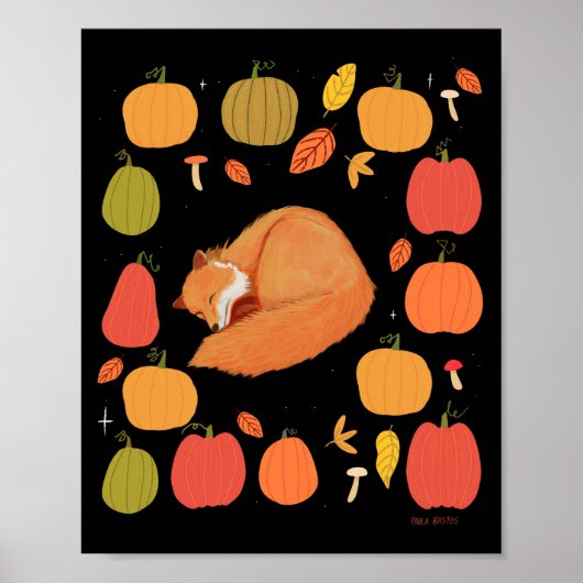 Herfst Vos Print, Waarde Poster Papier (Matte) (Voorkant)