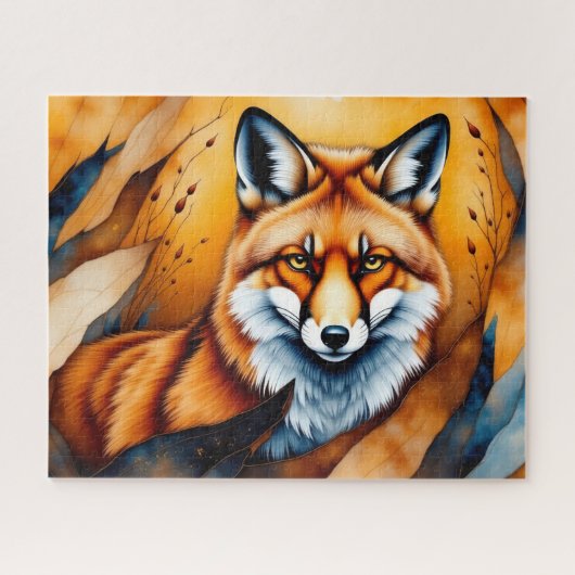 Herfst Vos Schilderij Legpuzzel (Horizontaal)
