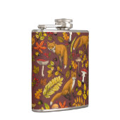 Herfst vossen op chocoladebruin heupfles (Rechts)