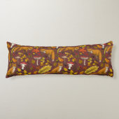 Herfst vossen op chocoladebruin lichaamskussen (Voorkant)