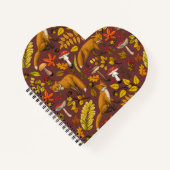 Herfst vossen op chocoladebruin notitieboek (Voorkant)