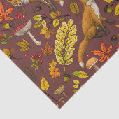 Herfst vossen op chocoladebruin tissuepapier (Detail)