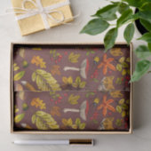 Herfst vossen op chocoladebruin tissuepapier (Geschenk)