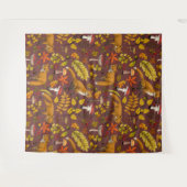 Herfst vossen op chocoladebruin wandkleed (Voorkant (horizontaal))