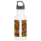 Herfst vossen op chocoladebruin waterfles (Achterkant)