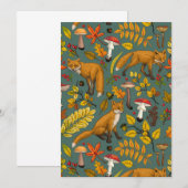 Herfst vossen op pijnboomgroen (Voorkant / Achterkant)