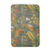 Herfst vossen op pijnboomgroen badmat (Voorkant Verticaal)