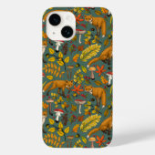 Herfst vossen op pijnboomgroen Case-Mate iPhone case (Achterkant)