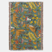 Herfst vossen op pijnboomgroen deken (Voorkant Verticaal)