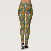 Herfst vossen op pijnboomgroen leggings (Achterkant)