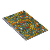 Herfst vossen op pijnboomgroen notitieboek (Rechterzijde)