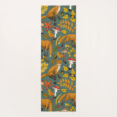 Herfst vossen op pijnboomgroen yogamat (Achterkant)