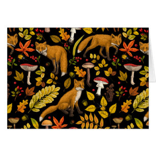 Herfst vossen op zwart