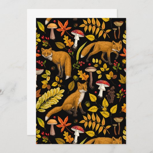 Herfst vossen op zwart (Voorkant / Achterkant)