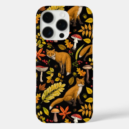 Herfst vossen op zwart Case-Mate iPhone case (Achterkant)