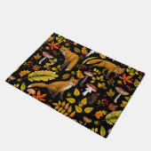 Herfst vossen op zwart deurmat (Schuin)