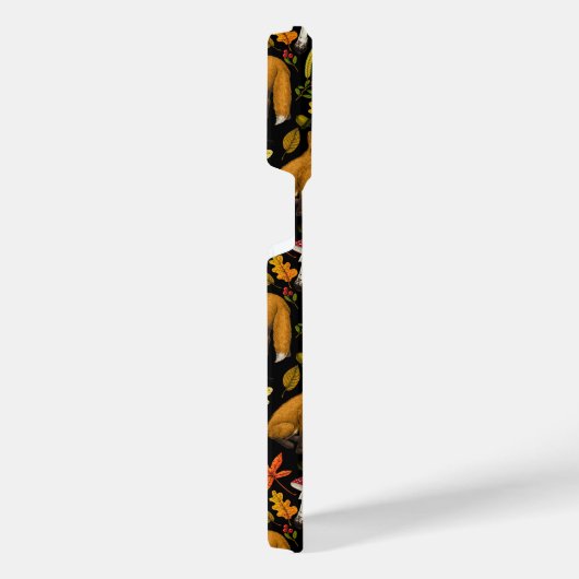 Herfst vossen op zwart iPhone hoesje (Rechterkant)