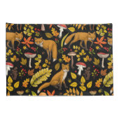 Herfst vossen op zwart kussensloop (Achterkant-Rechts)