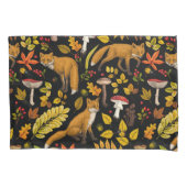 Herfst vossen op zwart kussensloop (Voorkant-Links)