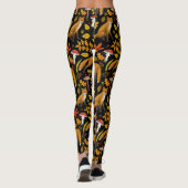 Herfst vossen op zwart leggings (Achterkant)