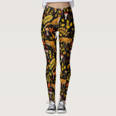 Herfst vossen op zwart leggings (Voorkant)