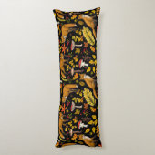 Herfst vossen op zwart lichaamskussen (Achterkant (Verticaal))