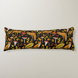 Herfst vossen op zwart lichaamskussen