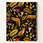 Herfst vossen op zwart notitieboek (Achterkant)