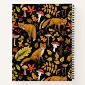 Herfst vossen op zwart notitieboek (Achterkant)