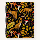 Herfst vossen op zwart notitieboek (Voorkant)