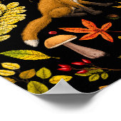 Herfst vossen op zwart poster (Hoek)