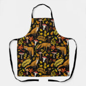 Herfst vossen op zwart schort (Voorkant)