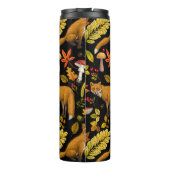 Herfst vossen op zwart thermosbeker (Achterkant)