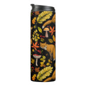 Herfst vossen op zwart thermosbeker (Geroteerd rechts)