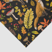 Herfst vossen op zwart tissuepapier (Detail)