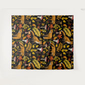 Herfst vossen op zwart wandkleed (Voorkant (horizontaal))