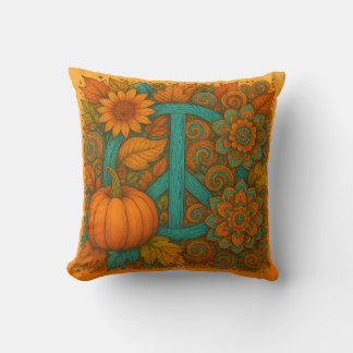 Herfst Vredesteken Pompoenen Turquoise & Oranje Ku Kussen