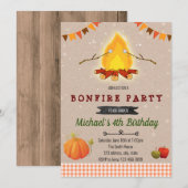 Herfst vreugdevuur feestuitnodiging kaart (Voorkant / Achterkant)